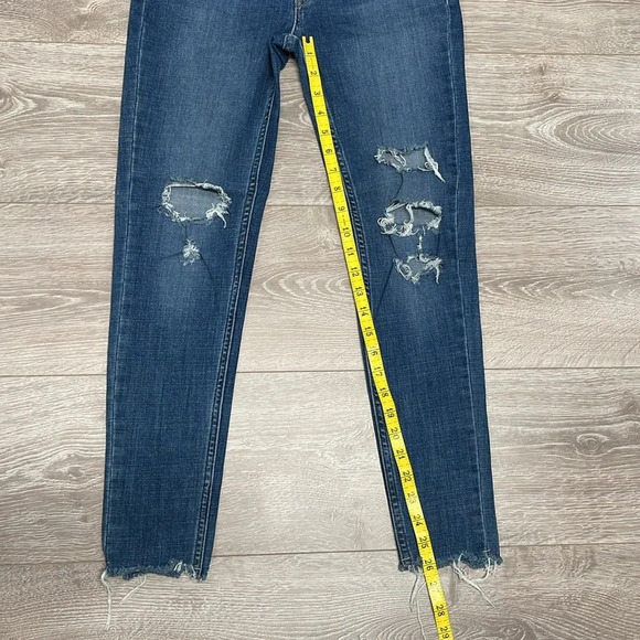 Levi’s 535 Super Skinny Denim Jeans Distressed Raw Hem 27 - Picture 10 of 16